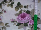 Tkanina bawełniana - duże fioletowe róże - 1014