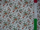 Tkanina bawełniana - pomarańczowe różyczki z gałązkami - 1021