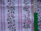 Tkanina bawełniana - róże i różowe paski - 1042