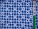 Tkanina bawełniana - stokrotki na niebieskiej kratce - 1018