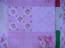 Tkanina bawełniana - patchwork różowy z różami - 1032