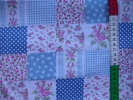 Tkanina bawełniana - patchwork różany - niebieski - 1029