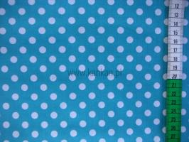 Tkanina bawełniana - kropki na niebieskim - 1036