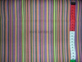 Tkanina bawełniana - kolorowe prążki - fioletowe - 1038