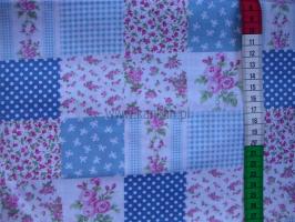 Tkanina bawełniana - patchwork różany - niebieski - 1029